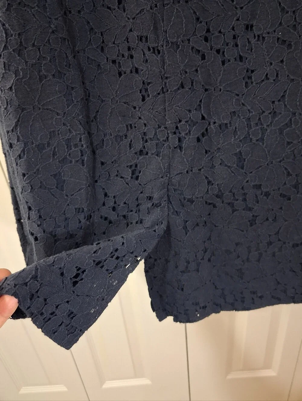 J. Crew Navy Lace Midi Dress
